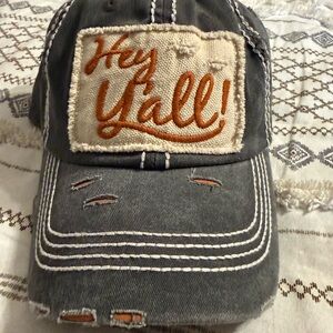 Gray Distressed Cap with Embroidered Patch